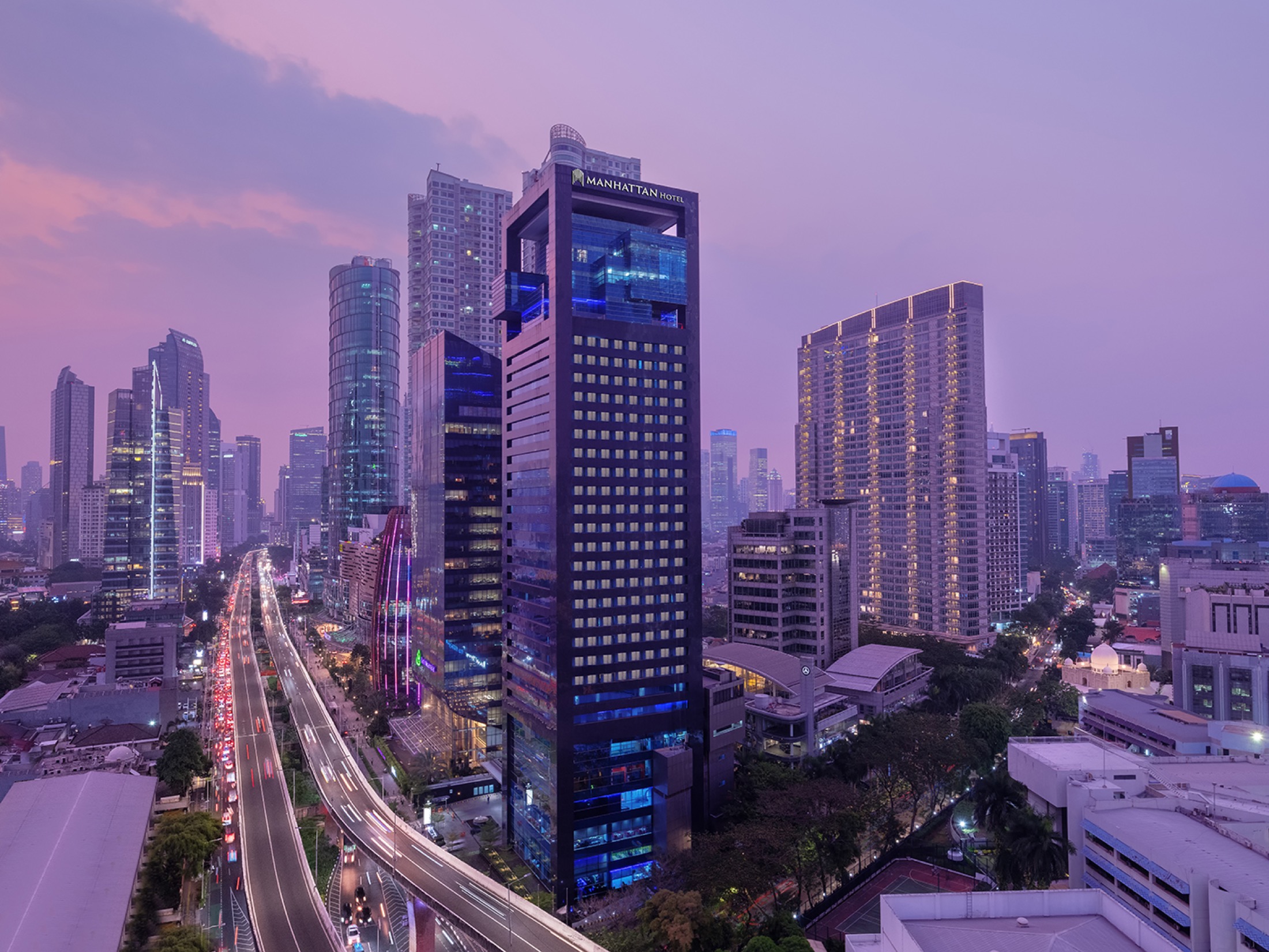Manhattan Hotel Jakarta facade in Mega Kuningan